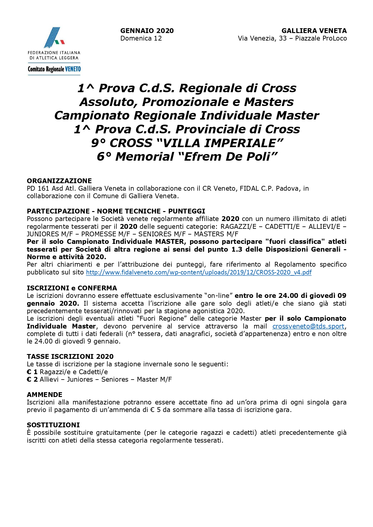 Volantino CROSS VILLA IMPERIALE IX EDIZIONE