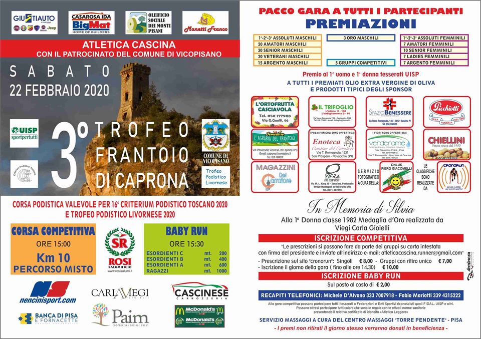 Volantino TROFEO FRANTOIO DI CAPRONA III EDIZIONE