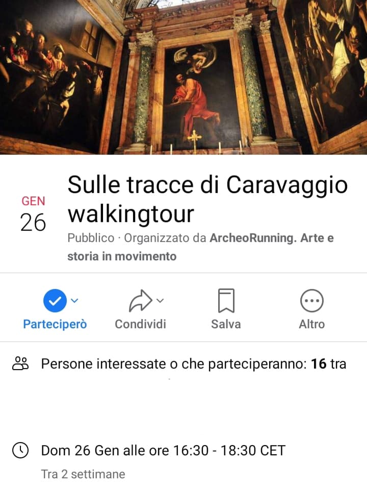 Volantino SULLE TRACCE DI CARAVAGGIO WALKINGTOUR