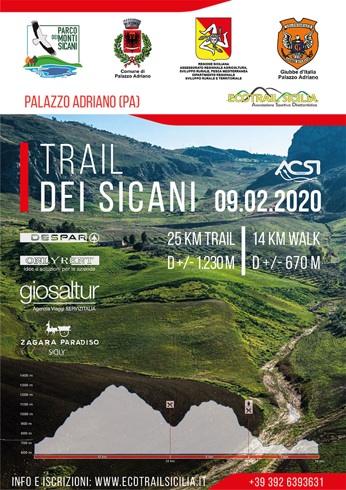 Volantino TRAIL DEI MONTI SICANI 2020