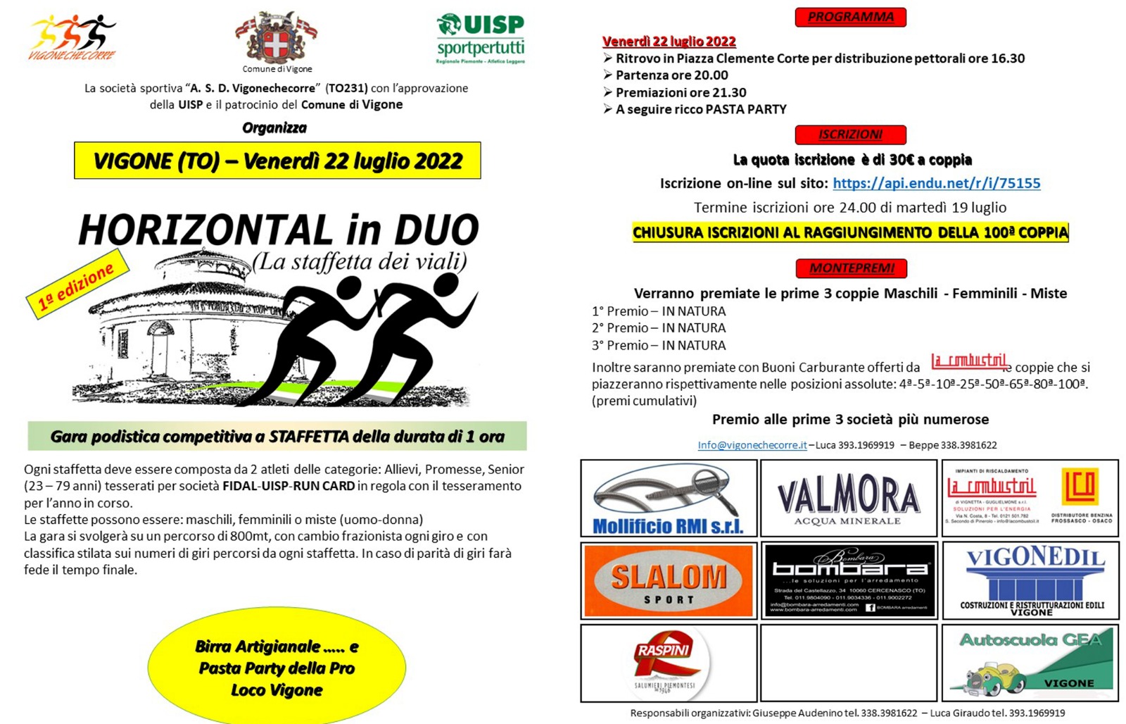 Horizontal in Duo (La staffetta dei Viali)