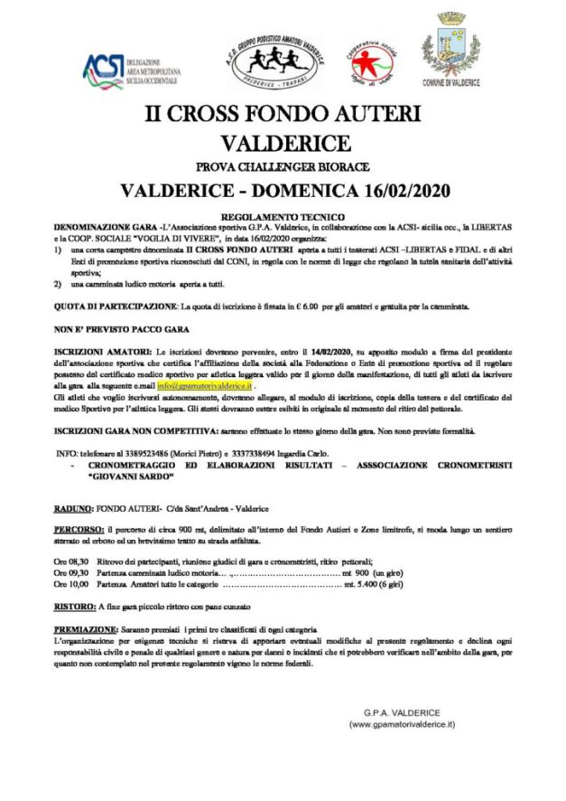 Volantino CROSS FONDO AUTERI VALDERICE II EDIZIONE