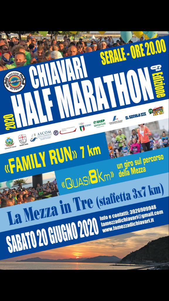 Volantino MEZZA MARATONA DI CHIAVARI - LA MEZZA IN TRE - IV EDIZIONE
